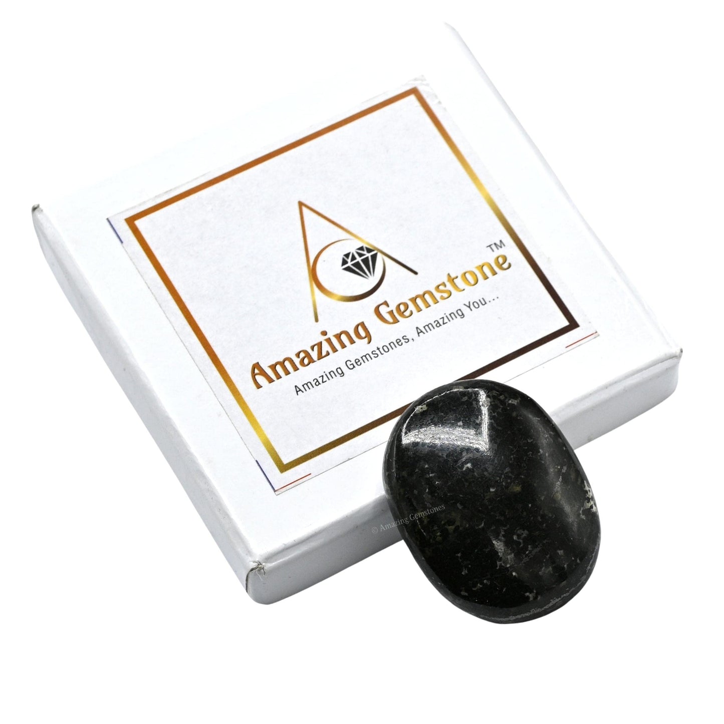 Amazing Gemstone Nuummite Crystals and Healing Stones - Large Palm Stone Crystals Piedra - Crystal for Good Luck, Balanced Positive Energy, Meditation - Unique Stocking Stuffers, Gifts for Women