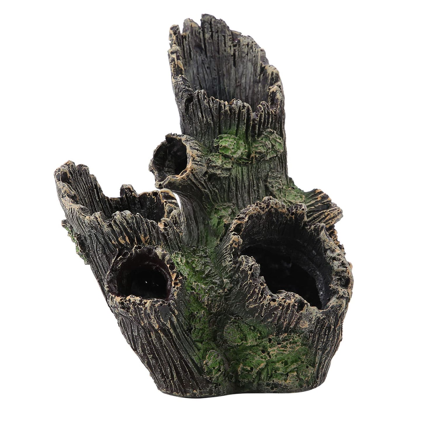 Tyenaza Aquarium Driftwood Decoration, Driftwood Resin Crafts Ornament for Aquarium Decoration Fish Tank Wood with Holes & Aquarium Caves Fish Tank Wood Decor(ST-004A)
