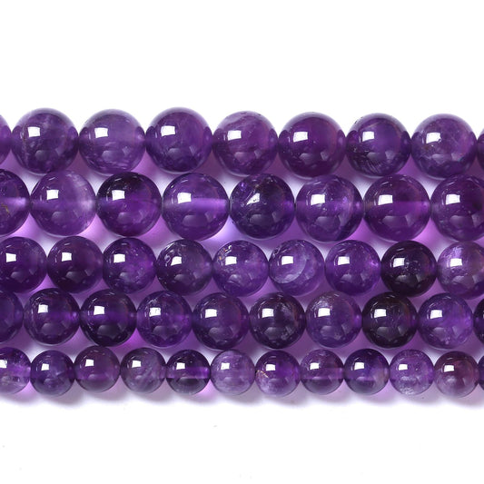 32pcs 12mm AAA Natural Amethyst Beads Crystal Energy Healing Power Stone Beadsfor Jewelry Making DIY Bracelet Necklace Accessories 15"