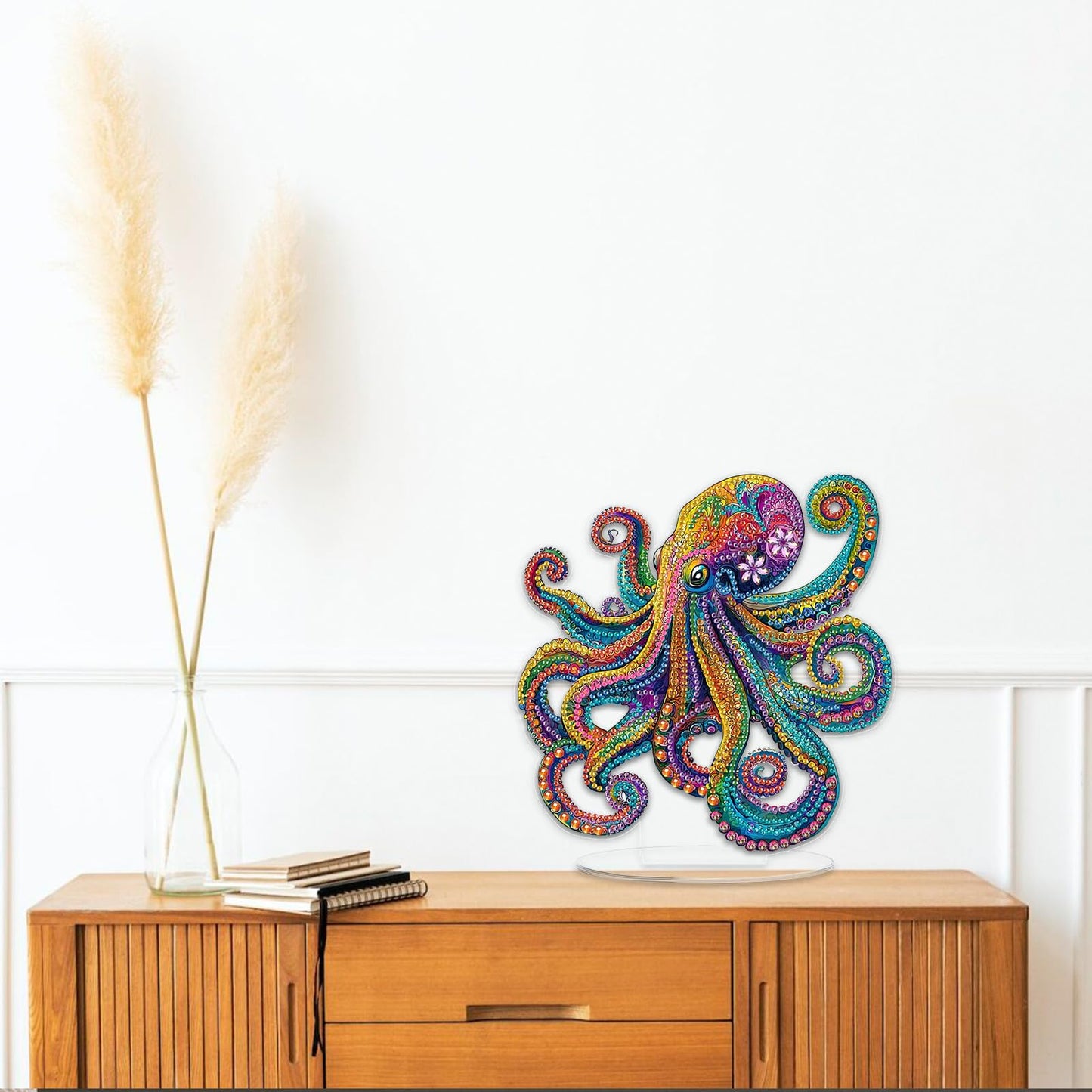 SENQAO Octopus Diamond Art Desktop Ornaments Kits for Adults Beginners, 5D Special Shape Diamond Art Painting Animals Tabletop Ornaments, Crystal Gem Art Painting for Home Table Decor Crafts Gift