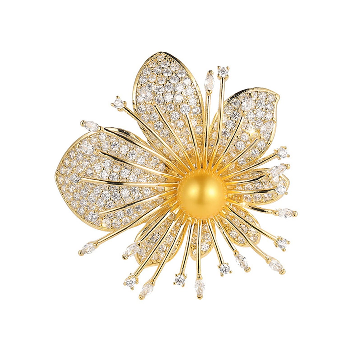 AILONMEI Elegant Pearl Flower Designer Brooch Pins Broches Costume Jewelry For Women Fashion Christmas Gift (Flower)