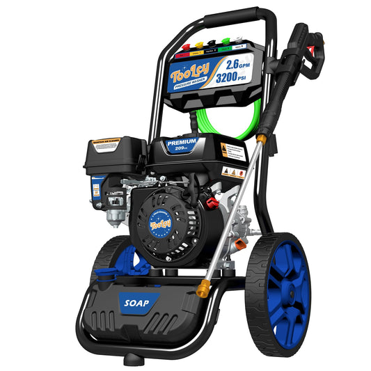 TOOLCY Gas Pressure Washer 3200 PSI & 2.6 GPM, High Performance Engine, Includes Swivel Spray Gun and Wand, 35FT Power Washer Hose, 5 Nozzle Tips, Onboard Soap Tank, for Cars/Driveways/Homes