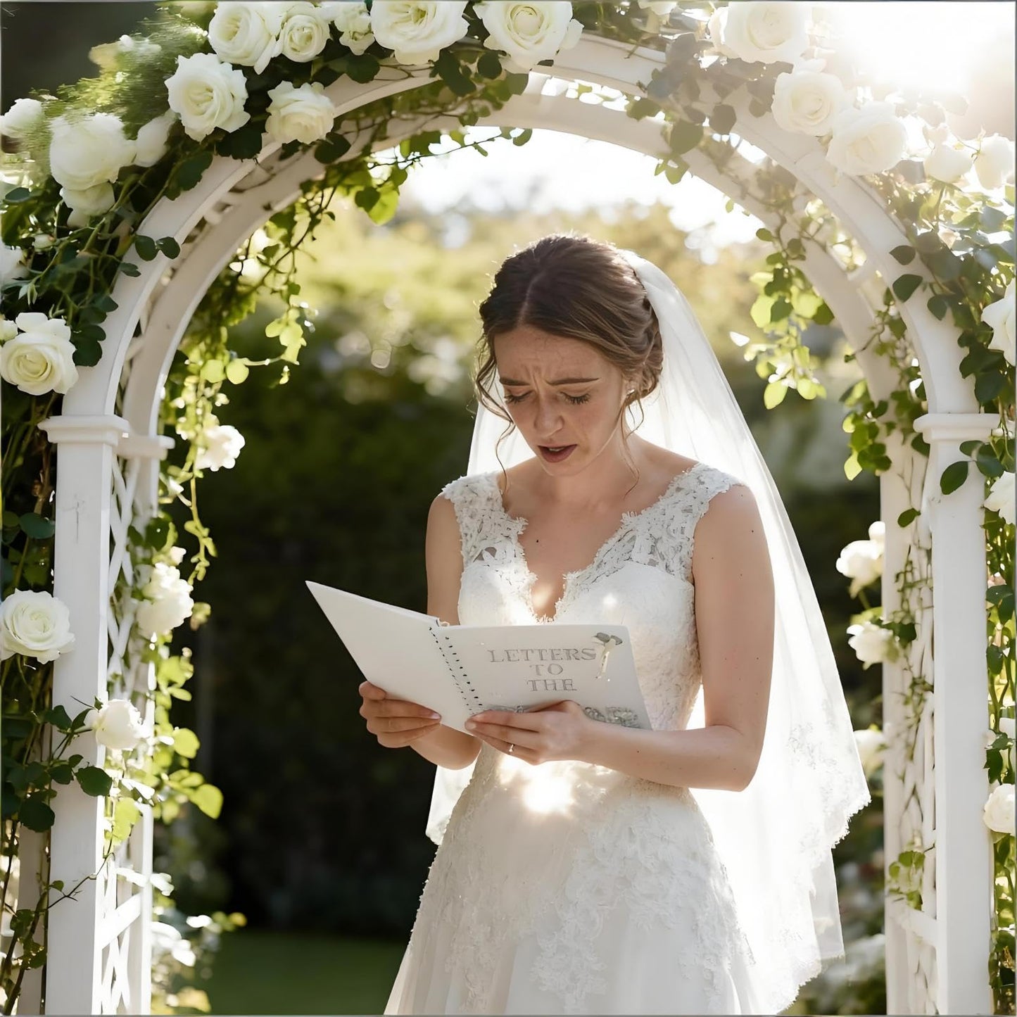 Wukfuiui Letters to The Bride Scrapbook 8 x 8 Inch Wedding Photo Album Kit DIY Guest Book for Bride with Metallic Pens Pearl Stickers Bows Memory Book with Thick Paper for Letters, Bridal Shower Gifts