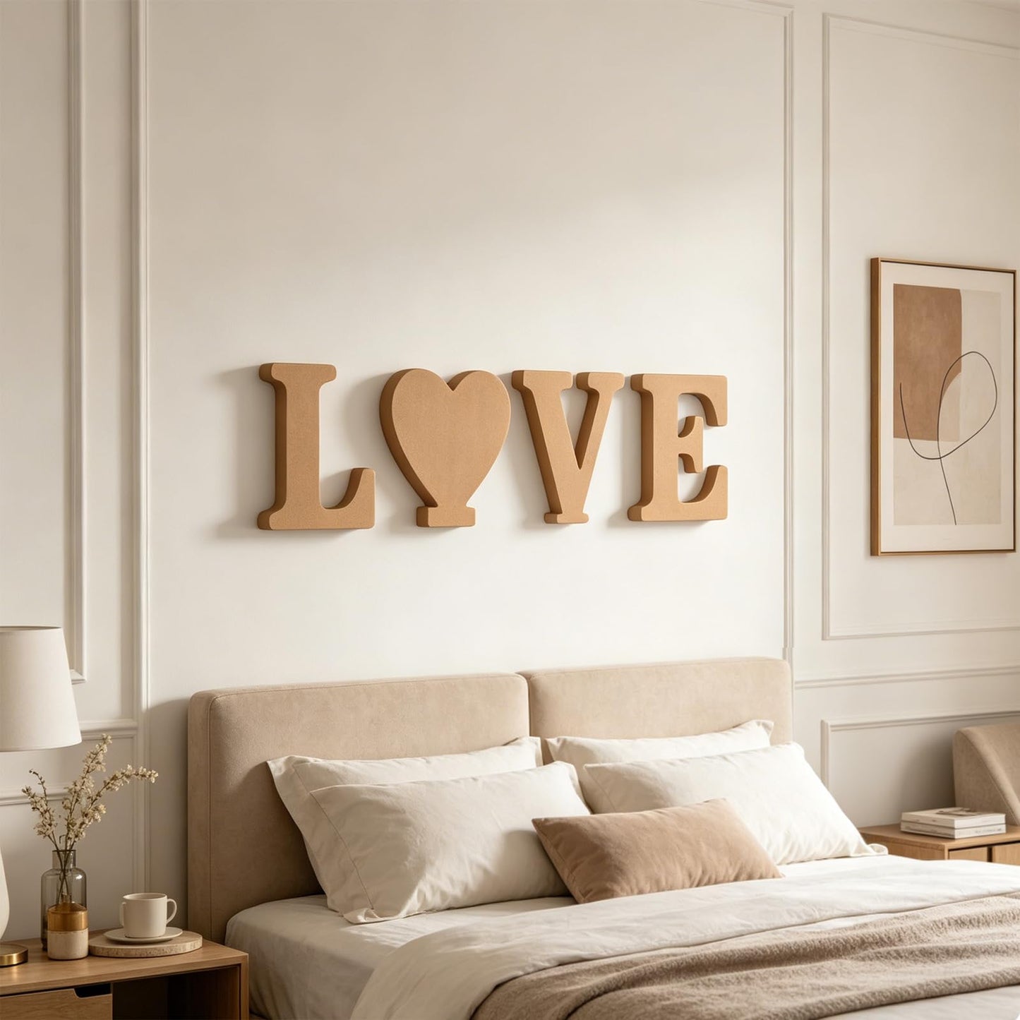 AOCEAN 12 Inch Designable Wood Letters Unfinished Wood Letters for Wall Decor Decorative Standing Letters Slices Sign Board Decoration for Craft Home Party Projects (L)