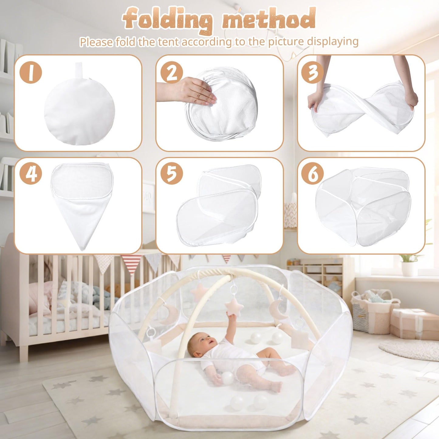 Kids Ball Pit, Large Pop Up Toddler Ball Pits 47inches Play Tent for Toddlers Girls Boys for Indoor&Outdoor Play Tent with Carry Tote, Balls Not Included (White)