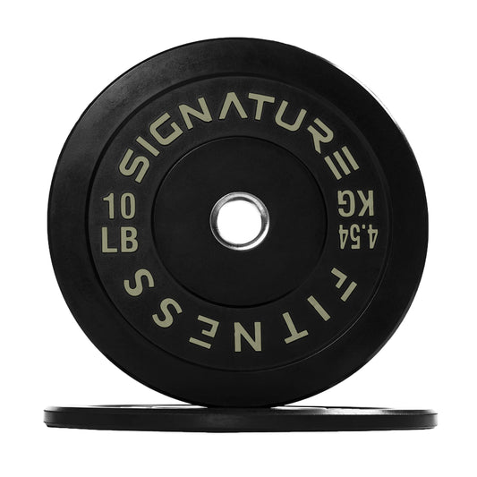 Fitvids 2" Olympic Bumper Plate Weight Plates with Steel Hub, 10LB, Pair, Black, Updated