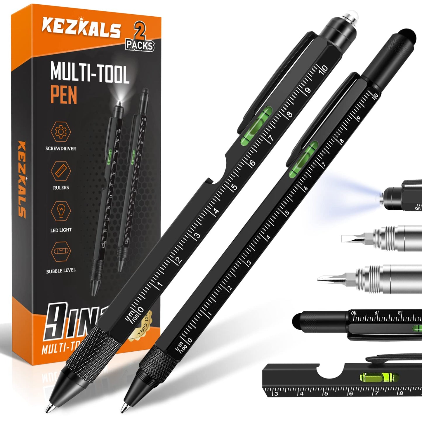 KEZKALS Fathers Day Mens Gifts for Husband Dad, 9 in 1 Multitool Pen Set Gifts for Men, Fathers Day Gift from Daughter Wife, Dad Gifts for Fathers Day, Anniversary Birthday Gifts for Men, Cool Gadgets