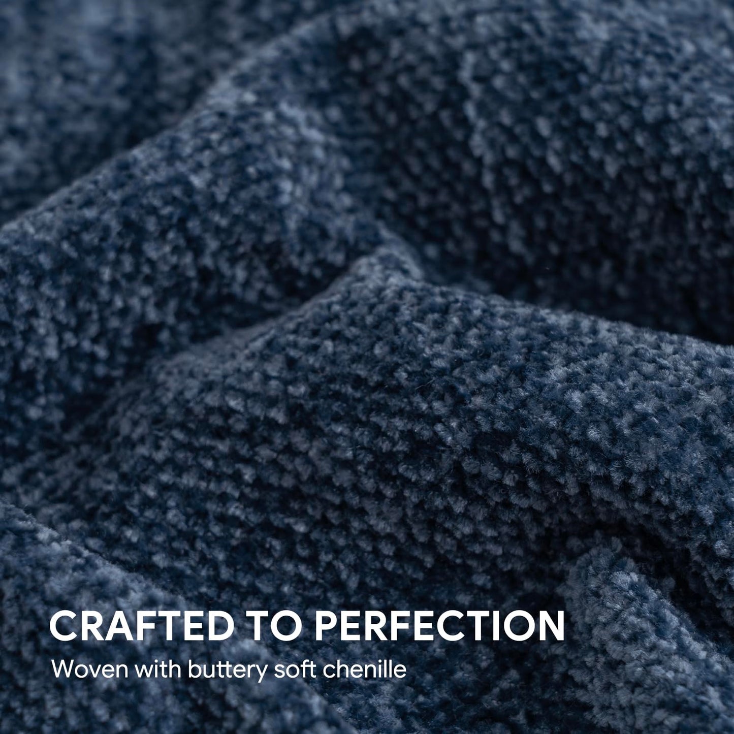 RECYCO Throw Blanket Soft Cozy Chenille Throw Blanket with Fringe Tassel for Couch Sofa Chair Bed Living Room Gift (Blue, 50'' x 60'')