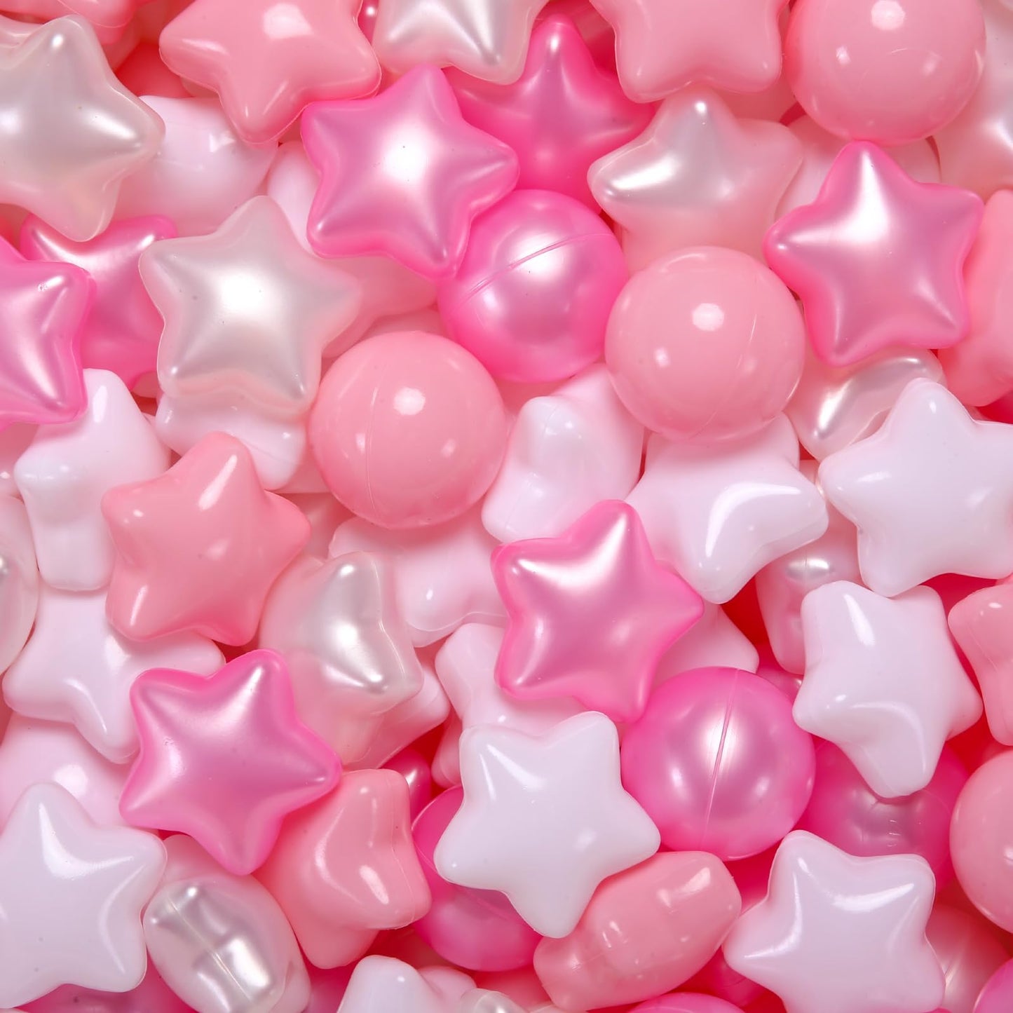Heopeis Star Ball Pit Balls for Toddlers - 100 200 500 Pack Phthalate & BPA Free Plastic Toy Balls for Kids, Ball Pool Play Tent, Baby Kiddie Pool Water Toys, Party Decoration
