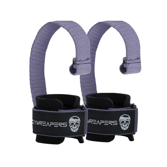 Gymreapers Weight Lifting Straps With Dowel - Wrist Straps for Weightlifting - Workout Deadlift Wrist Weights - Reinforced Stitching & Padded Fit Gym Accessories for Strength & Gym Hand Grip (Lilac)