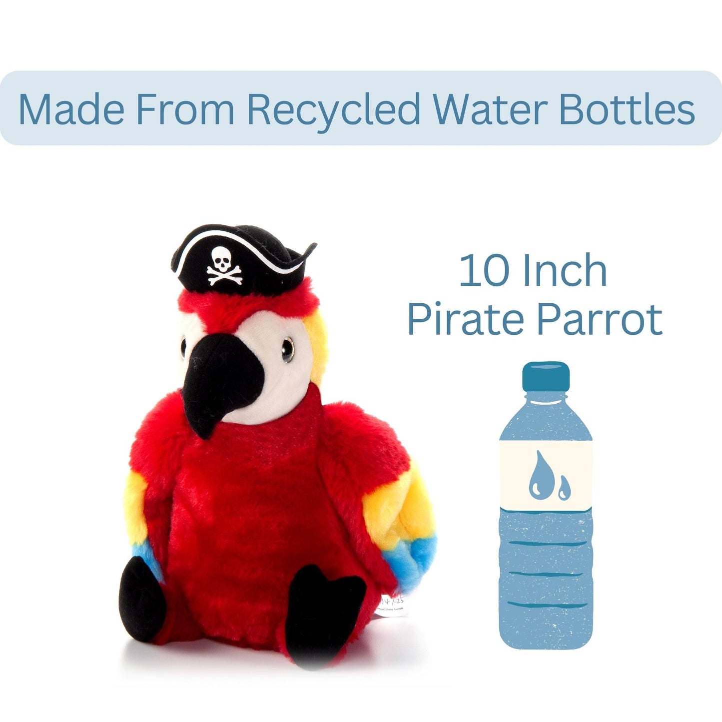 The Petting Zoo Parrot Stuffed Animal Plushie, Gifts for Kids, Pirate Animals, Pirate Parrot Plush Toy 10 inches