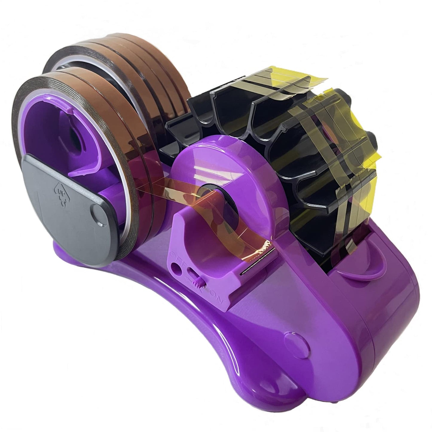 Heat Tape Dispenser Sublimation for Heat Transfer Tape, TL-JIYPU Multi-Roll Cut Heat Tape Dispenser, Heat Press Thermal Tape Holder Dispenser for Desk with 1 inch, 3 inch Core, Semi-Automatic, Purple