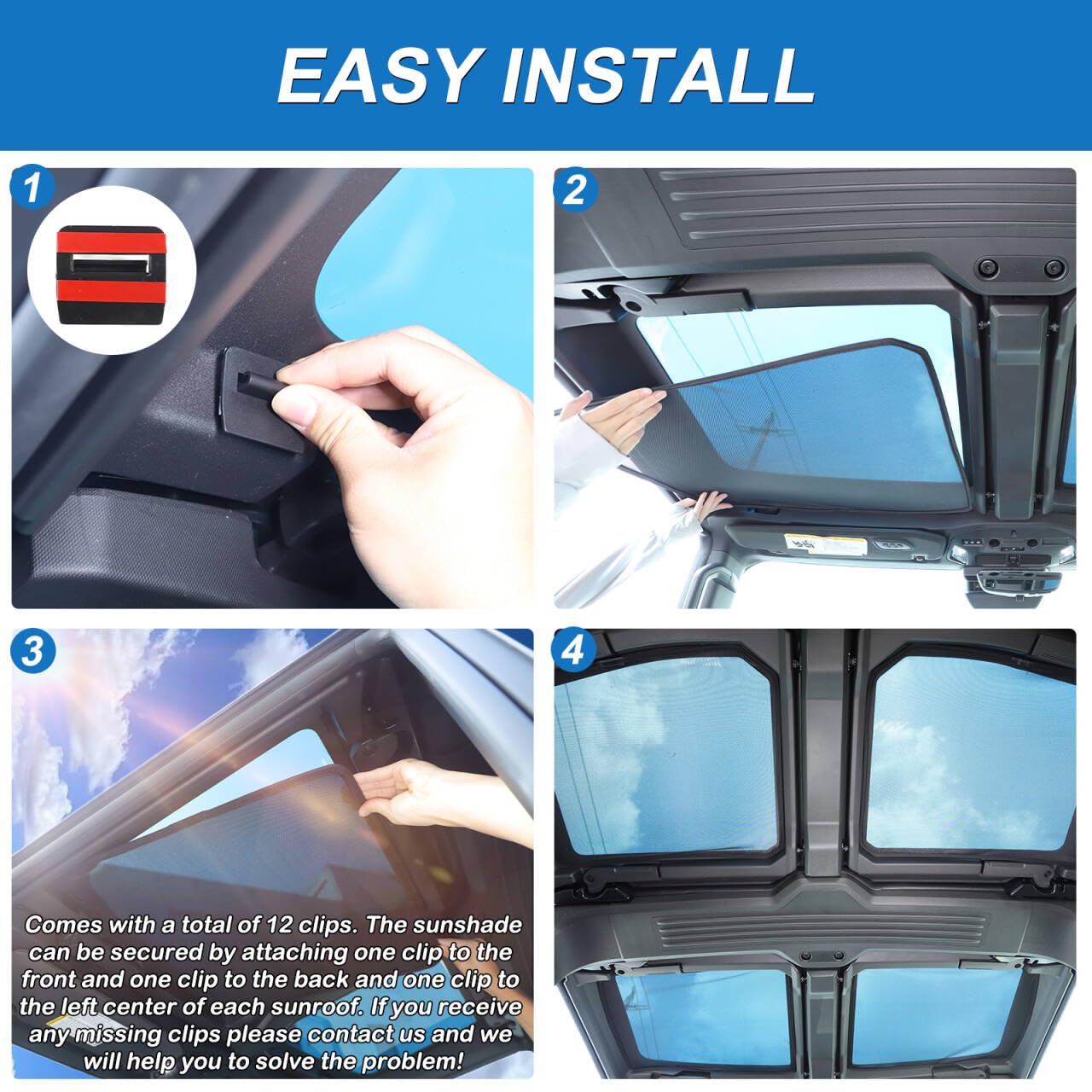 for Hummer EV Accessories Set of 4 Roof Sunshades Won't Sag and 1 Front Windshield Sunshade Compatible with 2024 2025+ Hummer EV SUV Pickup Sun Shade Heat Insulation Film UV Blocking(Foldable)