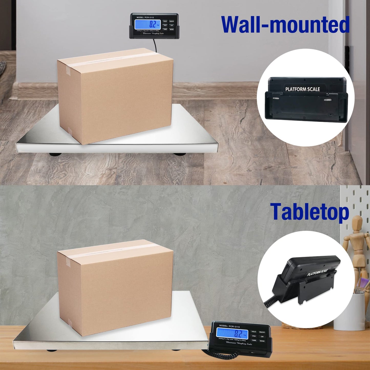 Charmline 660lbs x 0.2oz High Accuracy Digital Postal Scale, Shipping Scale with 21x17 Large Stainless Steel Platform, Heavy Duty Scale for Packages/Dog/Postage/Luggage, Battery & AC Adapter Powered