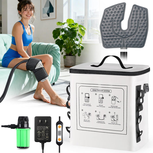 Upgraded Ice Machine for Knee After Surgery,3.0 Portable Cold Therapy Machine for Knee Replacement,Ice Compression Knees Machine for Hip,Cold Therapy Machine with 6 Timer,Electric Ice Pack for Knees