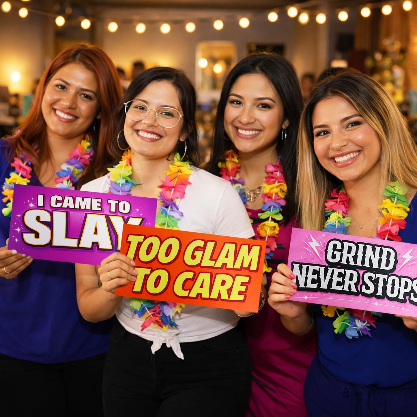 AOGROWTH 16 Designs Fun Photo Booth Props 11x5.5 Inch Selfie Signs Funny Photo Booth Props for Party Supplies Water Proof PVC Signs Party Supplies