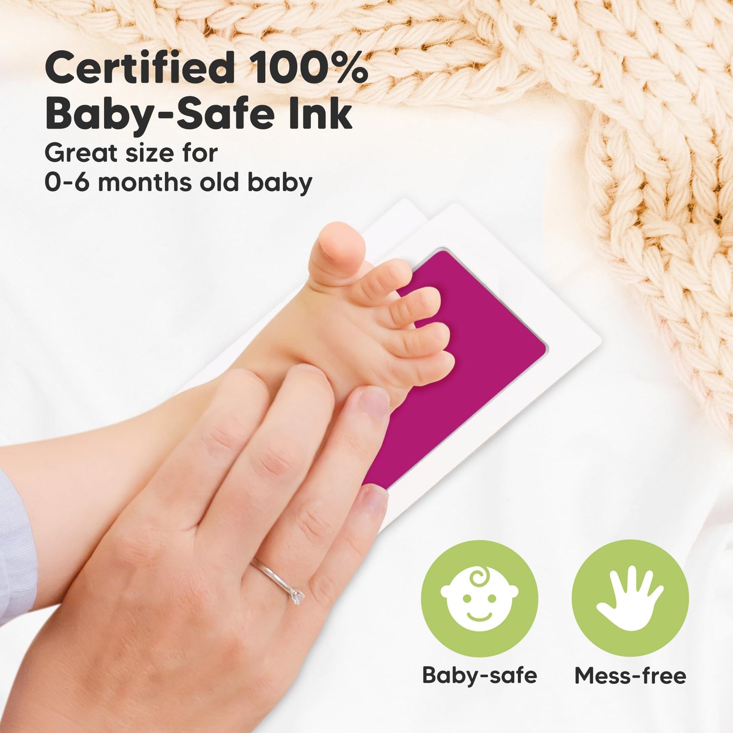 KeaBabies 4-Pack Inkless Baby Hand and Footprint Kit - Mess Free Ink Pad for Newborn Keepsake, Dog Nose & Paw Print Kit,Clean Touch Ink Pad for Baby Hand & Footprints,First Mother's Day(Holidays)