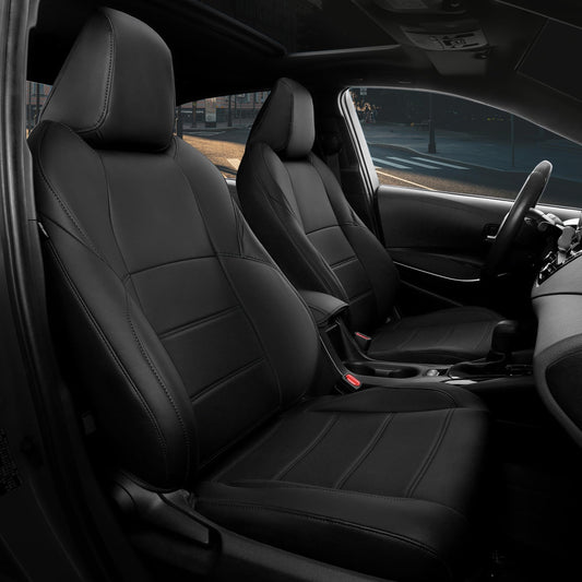 FREESOO for Toyota Corolla Seat Covers 2020-2026 SE/SE Apex Nightshade & 2023-2025 XSE & 2025 FX, Custom Car Seat Covers, Waterproof Seat Covers for Cars, Leather Car Seat Cover, Black Full Set