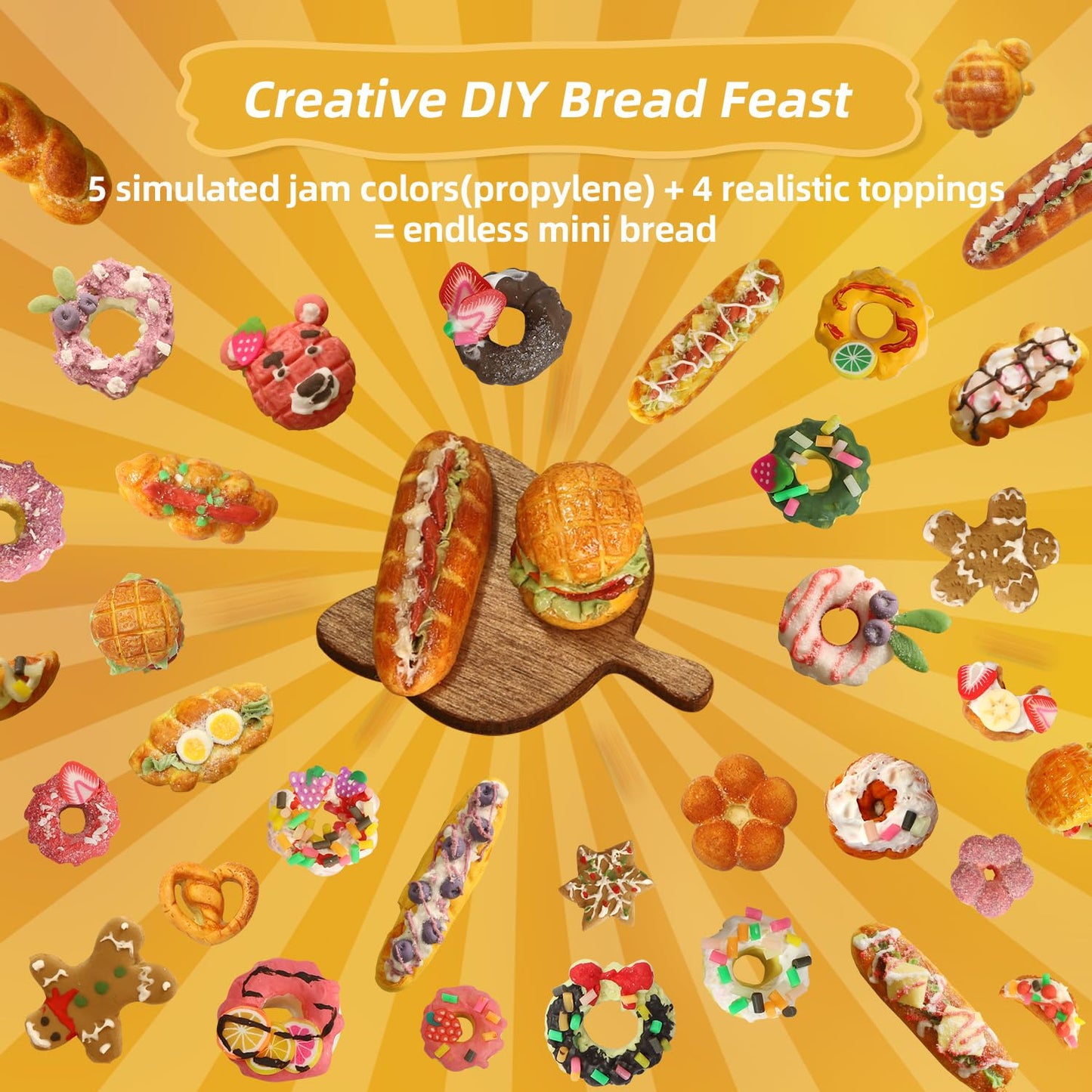 iLAND Air Dry Clay Kits Fun Crafts for Teens DIY Mini Bakery Miniature Food Toy Easy Crafts for Adult Women 1/12 Scale Accessories of Dollhouse Kitchen Creative Family Game Night Birthday Gift Ideas