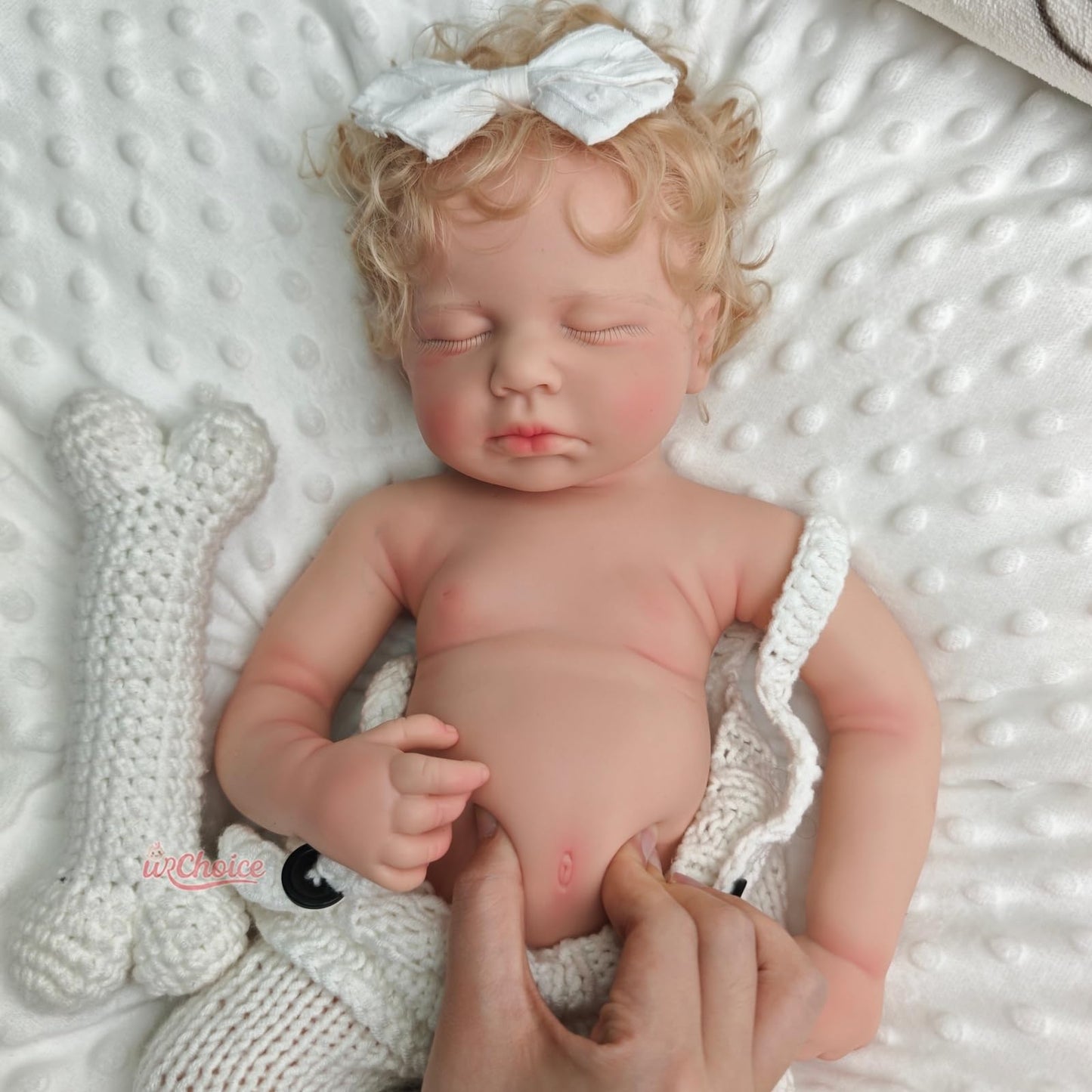 Oppaionaho Full Body Silicone Baby Doll with Hair 20 Inch Lifelike Reborn Baby Dolls Girl with Mouth That Opens Sleeping Newborn Doll Anatomically Correct