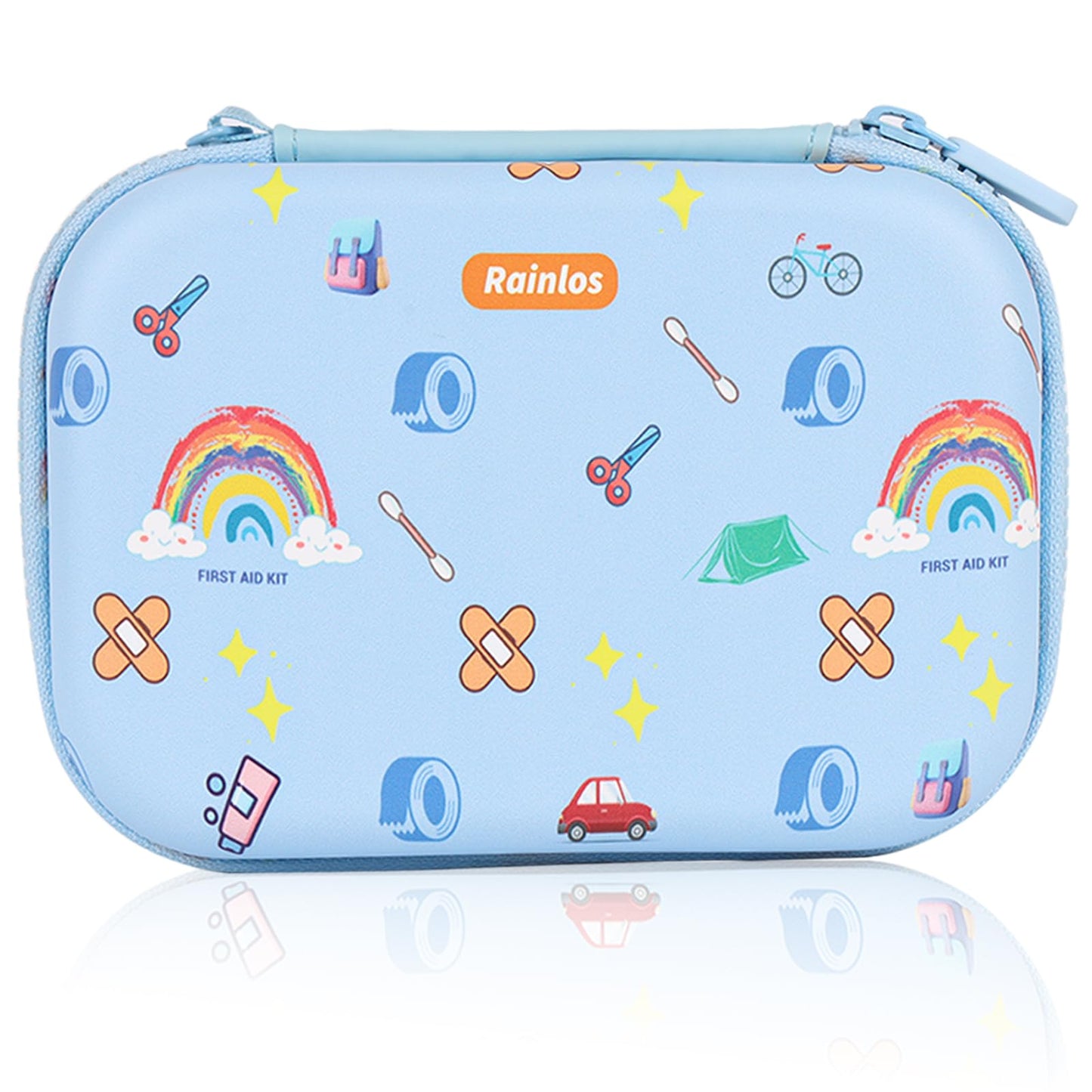 RAINLOS Small-First-Aid-Kit-for-Home-Car-Travel-Camping-Hiking-Kids, Mini Cute Portable Medical Emergency Kits Fits into a Purse, Diaper Bag & Backpack, Travel Must Have