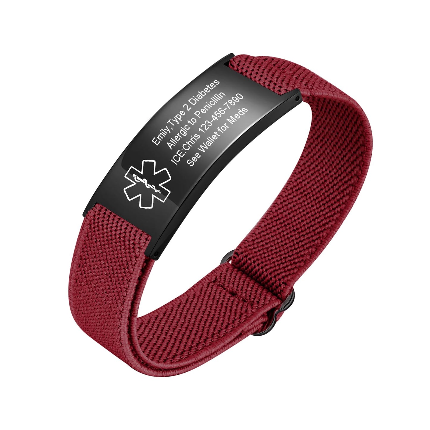 VNOX Medical Alert Bracelets for Men & Women with Free Engraving Adjustable Stainless Steel Mesh Emergency Medical ID Bracelets Wristband