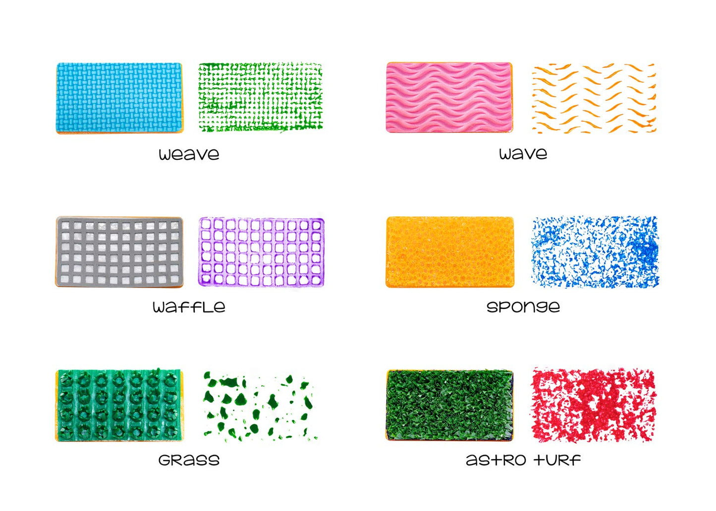 Hygloss Products Kids Arts and Crafts Sponge Stamps Textured Foam Stampers for Painting, 6 Fun Designs, for Classrooms and at Home, Each Measures 1 7/8 x 3 1/4 inches (6-Pack)