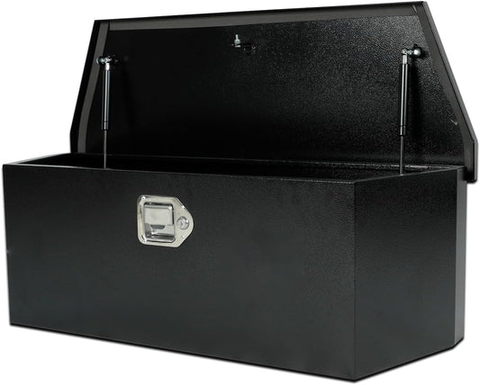 caqeg 35 Inch Trailer Tongue Tool Box, Steel Storage Truck Tool Box, 35" x 11.8" x 11.8" Tool Chest Organizer w/Lock and Keys For Pickup,Truck Bed, RV, Trailer,Heavy Duty Waterproof Black Toolbox
