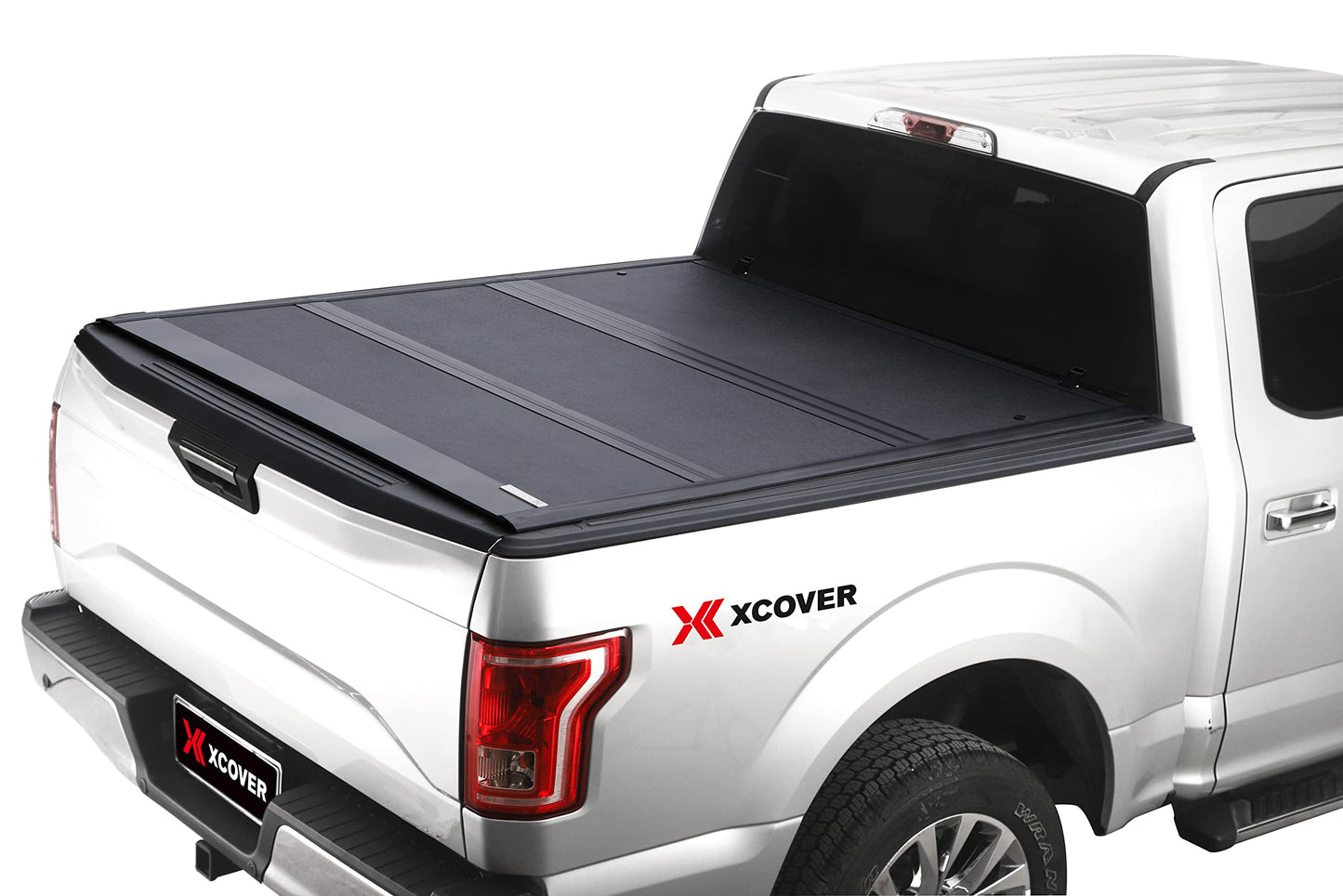 XCOVER Low Profile Hard Folding Truck Bed Tonneau Cover, Compatible with 2022-2026 Frontier 5' Bed, w/wo/Track