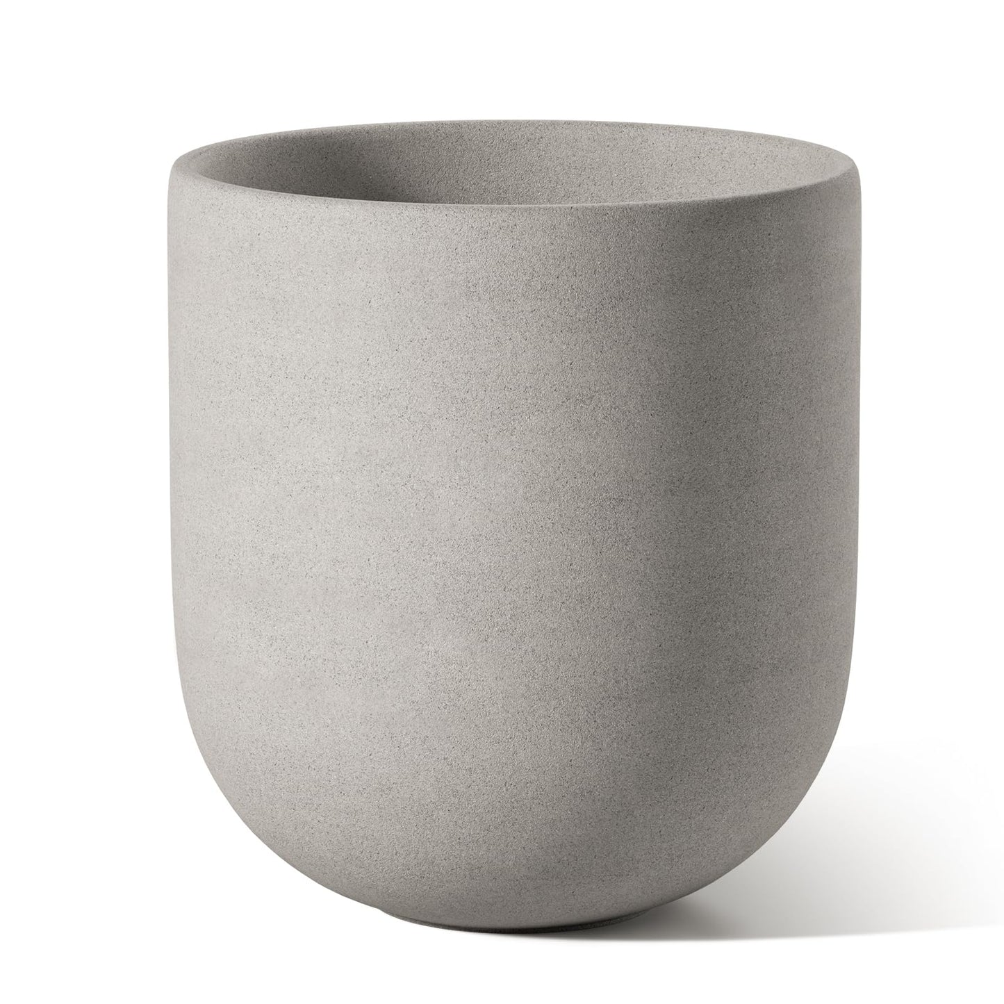LE TAUCI 6 Inch Plant Pot, Ceramic Pot with Drainage Hole & Rubber Plug, Indoor Planter for Herbs & Small Houseplants, Cylinder Planter for Home Office, Neutral Gray