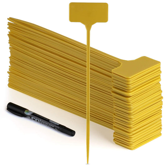 50 Pack Outdoor Tall Plant Labels, Large Waterproof Plastic Plant T-Type Tags, Durable Nursery Garden Markers, Perfect for Herbs, Flowers, Vegetable and Potted Plants