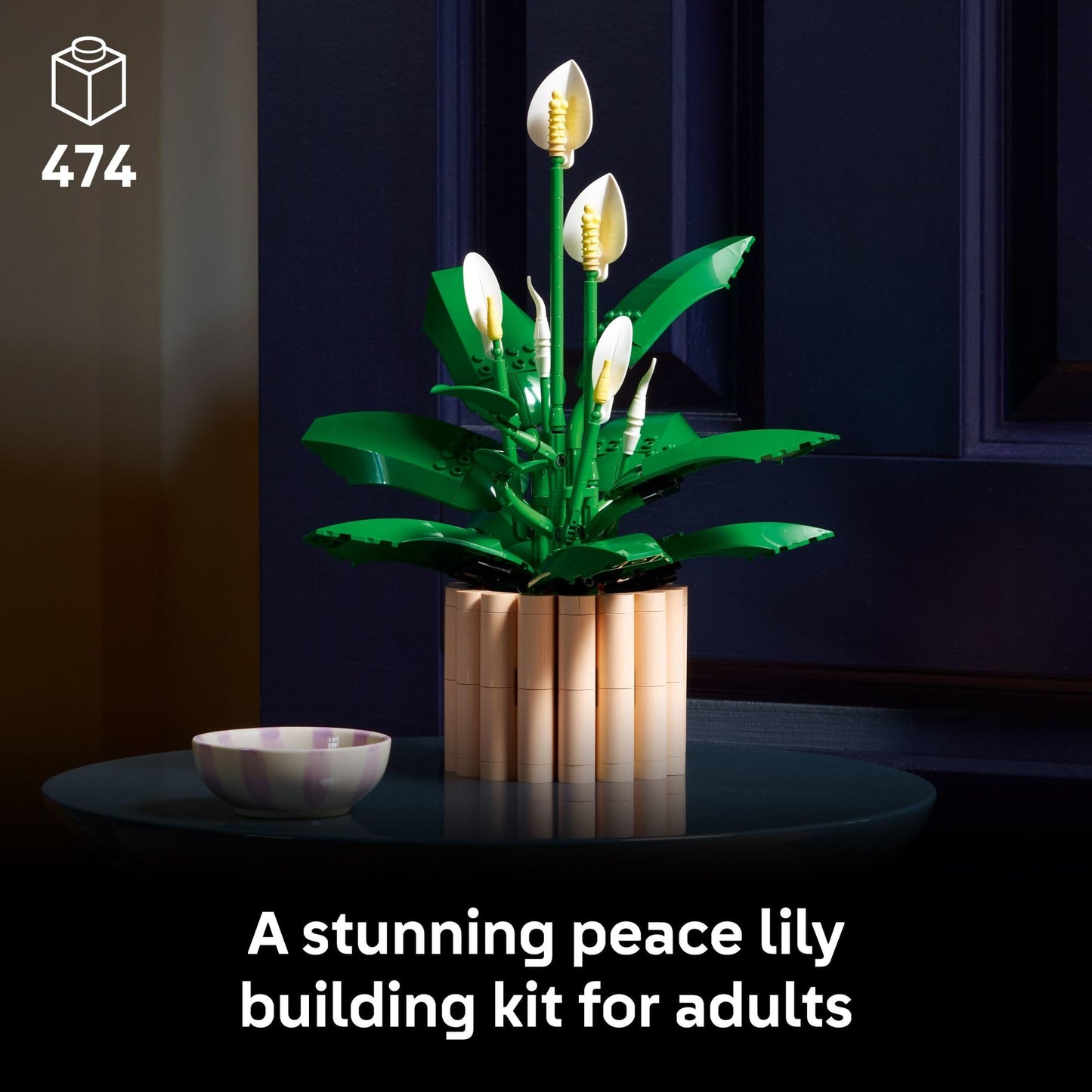 LEGO Botanicals Peace Lily Flower Building Set for Adults - Gifts for Birthdays - DIY Bedroom, Book Shelf & Office Decor for Women & Men, Ages 18+ - Artificial Flowers Crafting Kit - 11504