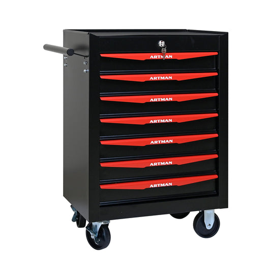 nifoti 7 Drawers Tool Cart on Wheels, Multifunctional Rolling Tool Storage Chest, Drawers Rolling Trolley Organizer Tool Box for Warehouse, Garage, Workshop, Repair Shop (7 Drawers-30.5"H)