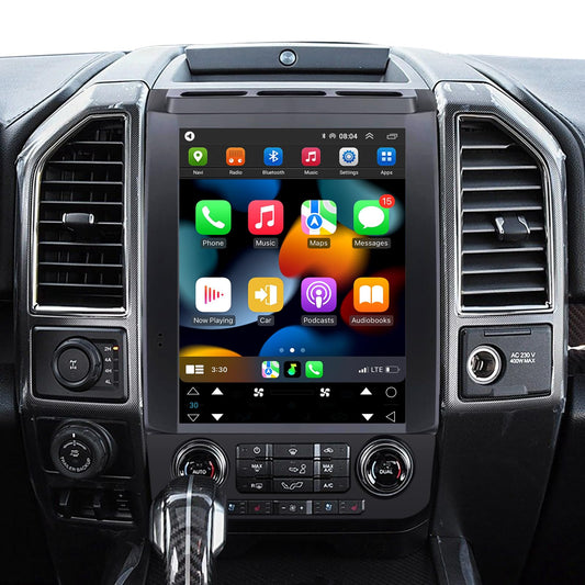 Car Radio Stereo for Ford F150 2015-2020 Update Radio Replacement CarPlay Android Auto GPS Navigation Vertical Touchscreen Tesla Style with DSP Bluetooth in Dash Headunit Multimedia Player Car Audio