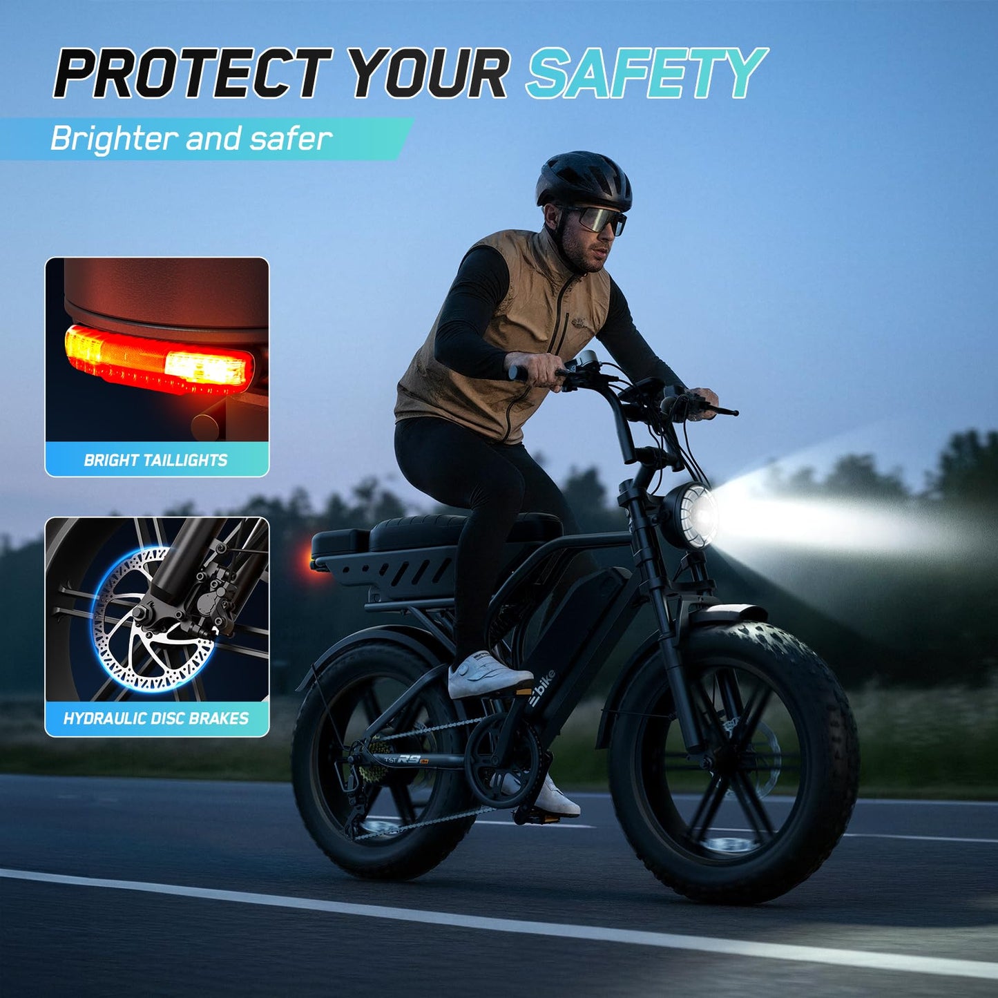 TS TST GRP LLC Electric Bike for Adults, 1500W Peak Motor Retro E Bike, Removable 48V 15Ah Dual Battery, 20" x4.0 Fat Tire, 28 MPH Max Speed, 110 Miles Range, Ebike with Suspension, Black