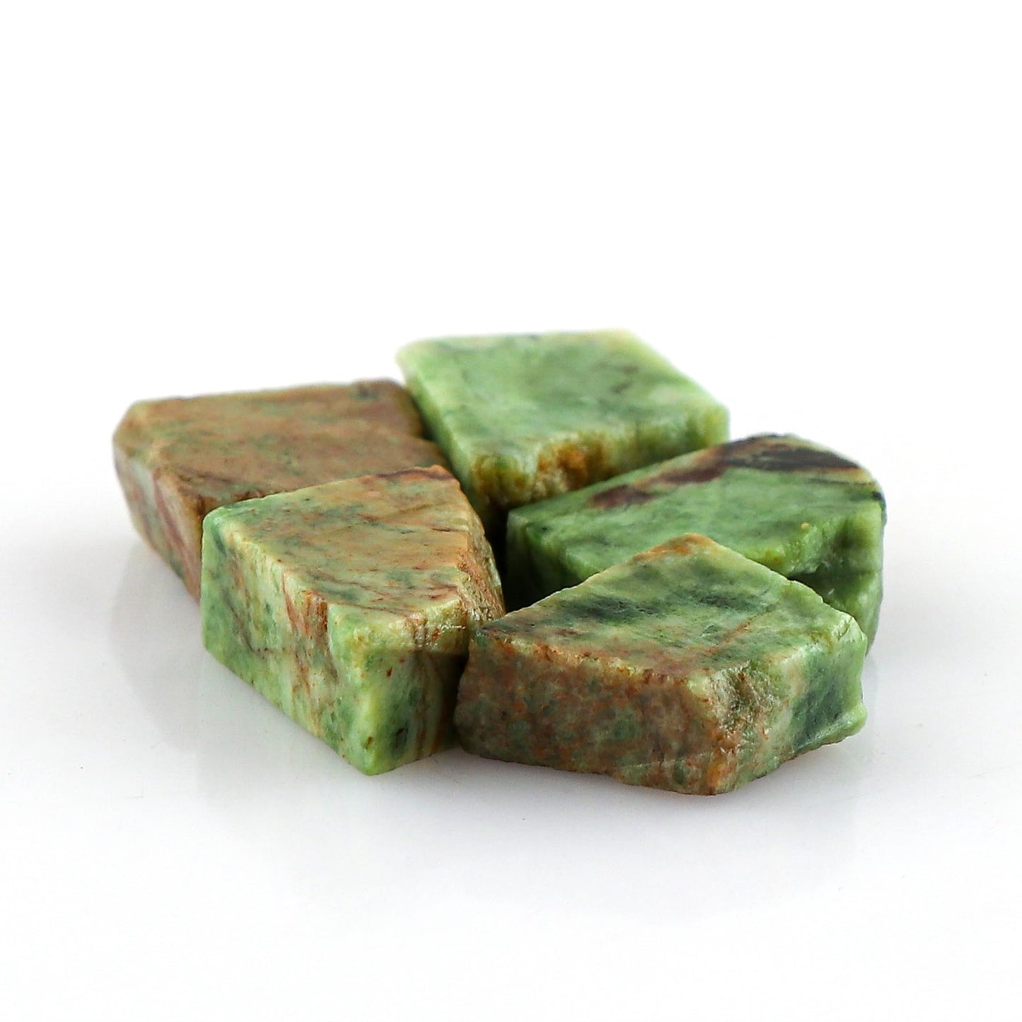 CRYSTALINES 5pcs Wholesale Natural Raw Chrysoprase Gemstone, Untreated Rough Stones, Bulk Loose Supplies, DIY Jewelry Making, Chakra Healing Crystals, Wire Wrapping, Gem Collection