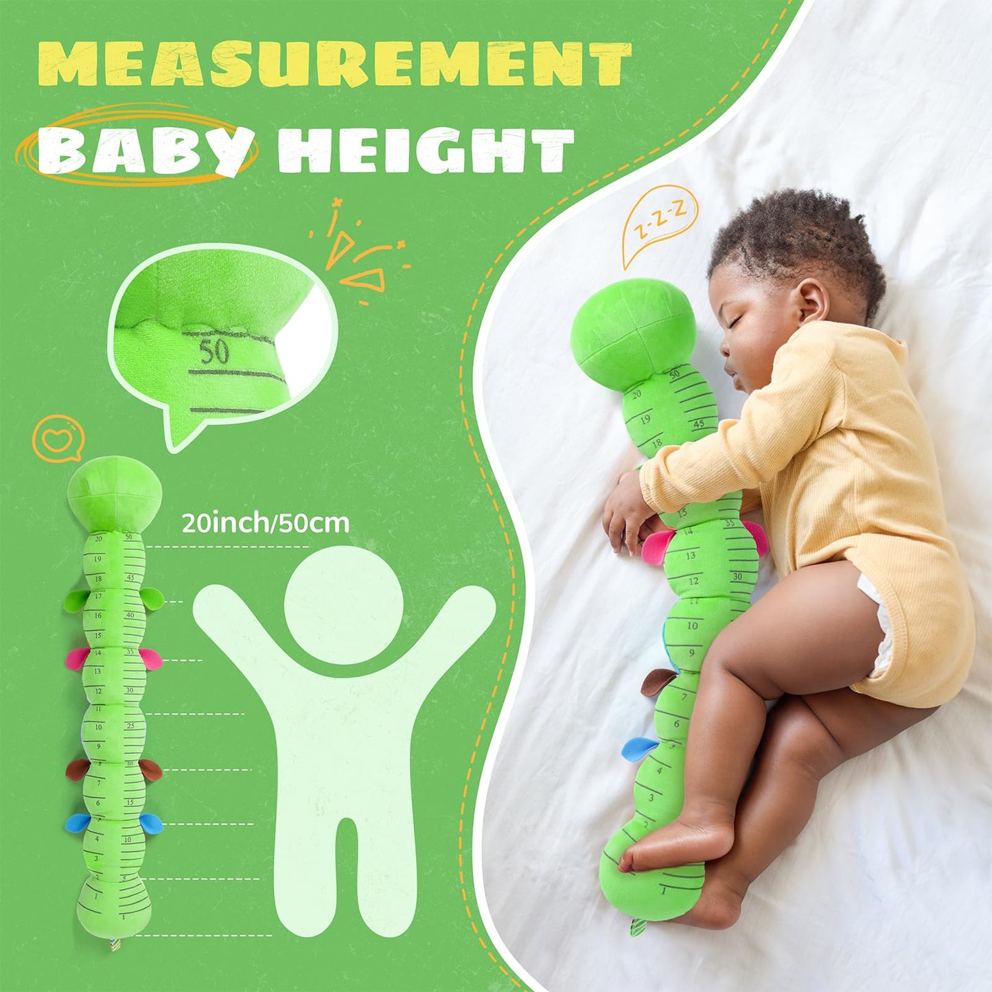 AWOTOY Baby Toys 6-12 Months Music Caterpillar,Stuffed Animals Infant Toys 0-3-6 Months,Baby Sensory Toys Tummy Time with Crinkle Rattle Teething Toys Boys Girls Gifts Birthday Easter Basket Stuffer