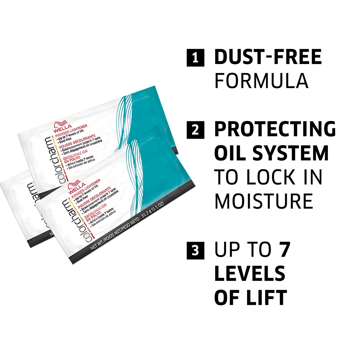 COLORCHARM Powder Hair Lightener Sachet Up to 7 Levels of Lift Dust Free 1.1 Fl Oz Packaging May Vary