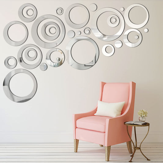 32 Pieces Adjustable Acrylic Mirror Removable Wall Sticker Decal Home Decoration (Style 4)