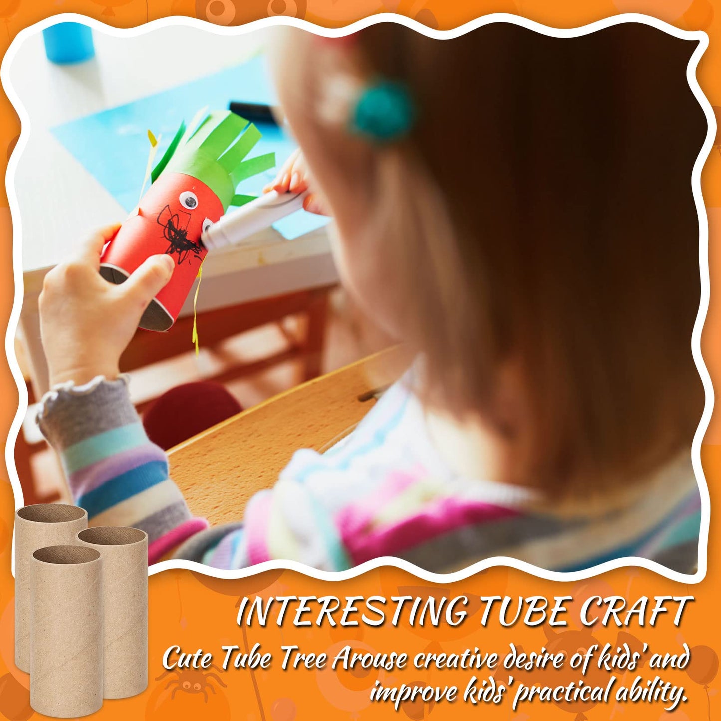 Henoyso 100 Packs Cardboard Tubes for Crafts, Thick Toilet Paper Rolls Empty for Kids Classroom Projects End of School Year Crafts Mother's Day DIY Gift Supplies (1.57 x 3.74 Inch,Brown)