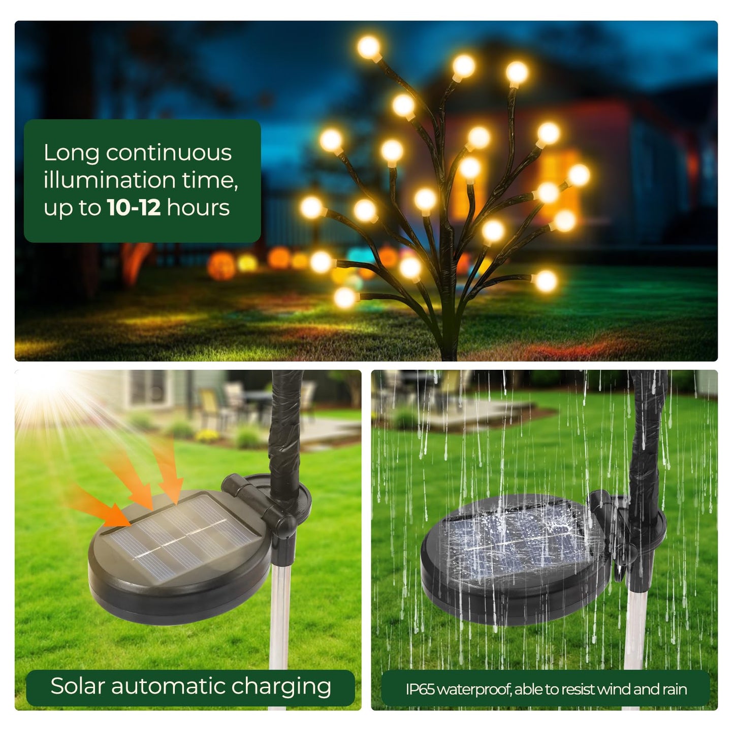 Laladeyek Solar Tree Shaped LED Lights Decorative Solar Lights for Garden Lawn Ornaments Outdoor Waterproof Charging Design Have 80 Lights Perfect for Garden Deals and Beautifying Outdoor Spaces