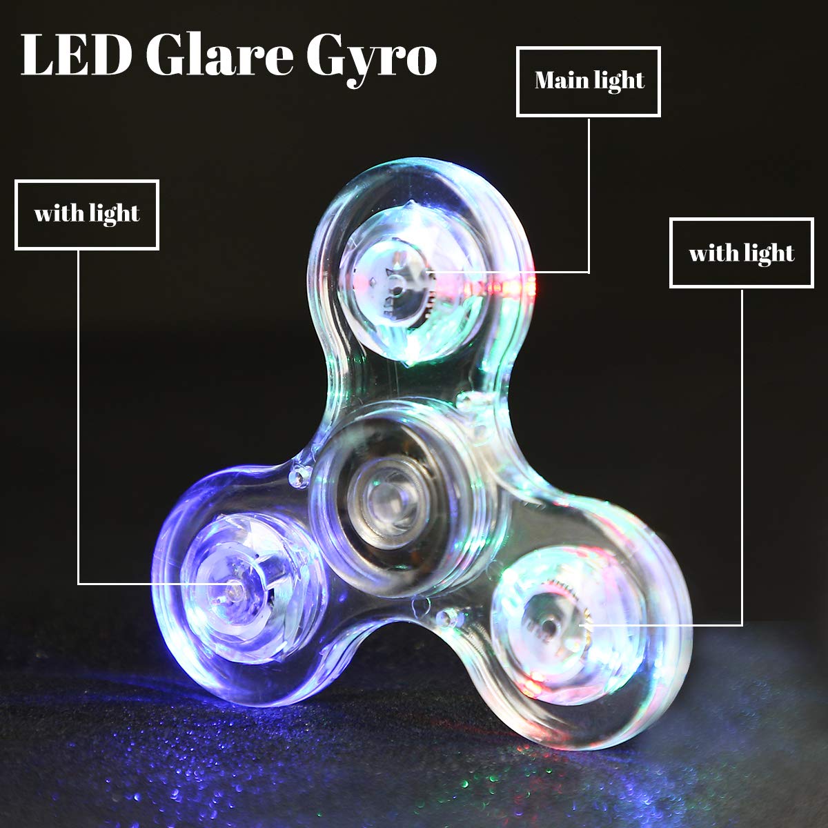 SCIONE 5 Pack Fidget Spinners Toys with LED Fidget Spinners Light up Sensory Fidget Toys for Kids,Glow in The Dark Toys-ADHD Anxiety Toys Stress Relief Return Gifts Goodie Bag Stuffers Classroom Prize