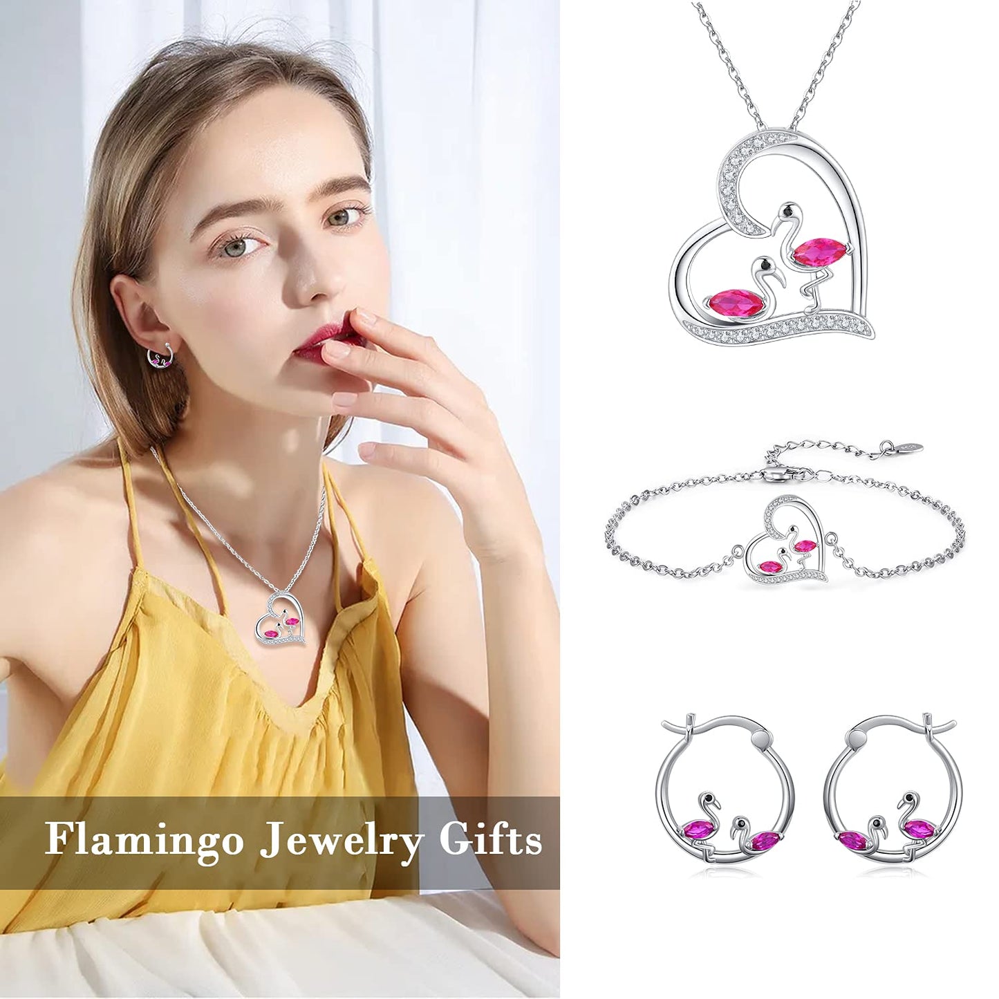 Flamingo Earrings Sterling Silver Hypoallergenic Small Hoop Earrings for Sensitive Ears Flamingo Jewelry Graduation Gifts for Women Daughter Her