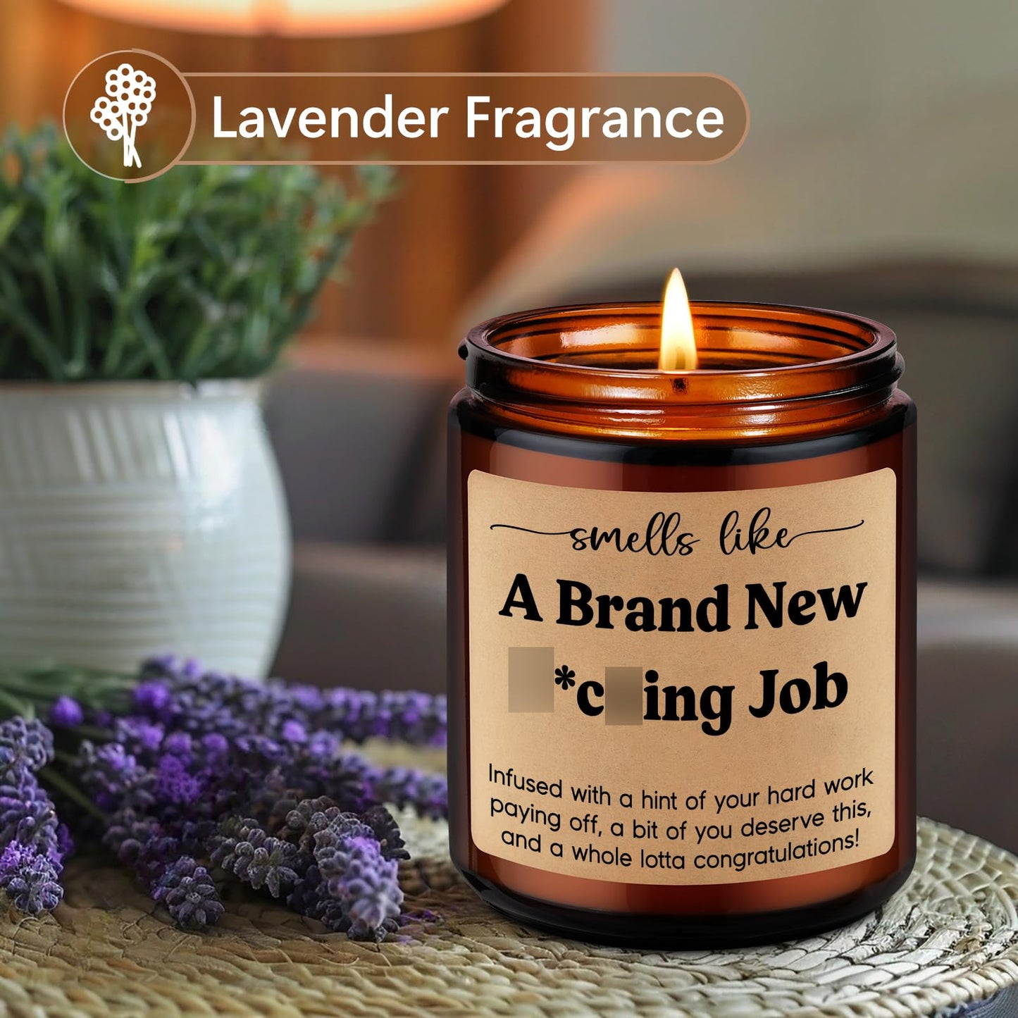 LEADO Scented Candle, New Job Gifts for Women, Men - Congratulations Gifts, Leaving Work, Promotion Present for Women, Friend, Boss - Congrats on New Job, Funny Presents for Coworker Leaving