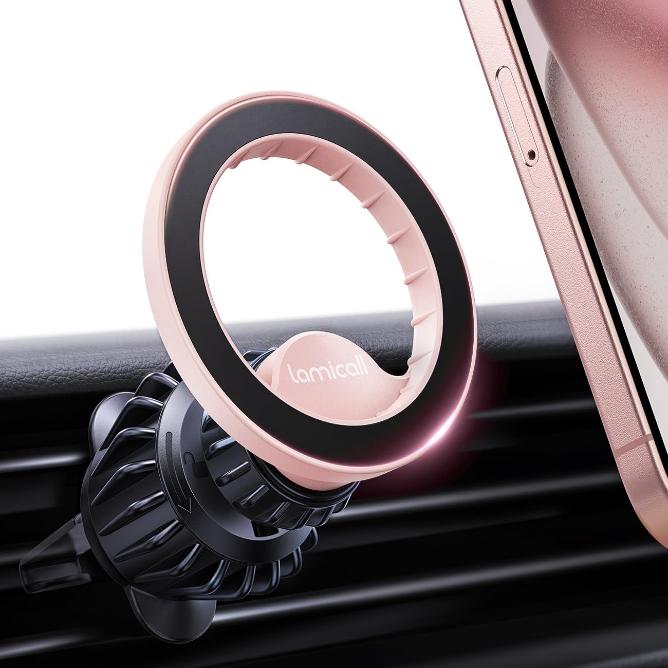 Lamicall for MagSafe Car Mount - [20 Super Magnets] Magnetic Car Phone Mount, Air Vent Phone Holder Car, Hands Free Cell Phone Holder Clip Car Accessories fit iPhone 16 15 14 13 Pro Plus Max