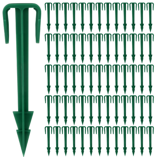 Nuanchu 100 Pcs 4 Inch Stakes Sod Garden Stakes Bulk, Landscape Garden Stake for Membrane, Sod Staples Tent Stake, Netting, Turf, Landscaping and Gardening