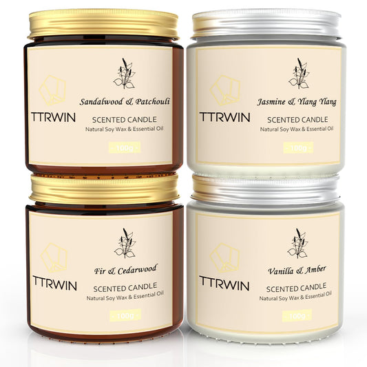 4 Pack Scented Candles for Home Scented Natural Soy Wax, Aromatherapy Candle Gifts Set for Women Men, Jar Candles Set for Home Decoration, Gifts for Birthday Mother's Thanksgiving Day Present