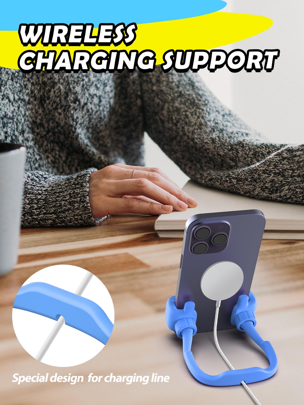 Teen Boys Gifts for Men Adults Cell Phone Stand: UPGRADE Easter Gifts for Kids Son Adjustable Lazy Thumbs Up Phone Holder for Desk Cool Gadgets Fun Gifts ideas for Him Husband Stocking Stuffers
