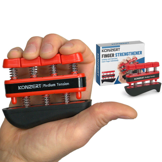 Konzert Finger Strengthener Medium Tension - Grip Strength Trainer, Forearm & Hand Gripper Exerciser, Strengthening Grip for Therapy, Guitar Handgrip, Wrist Strengtheners