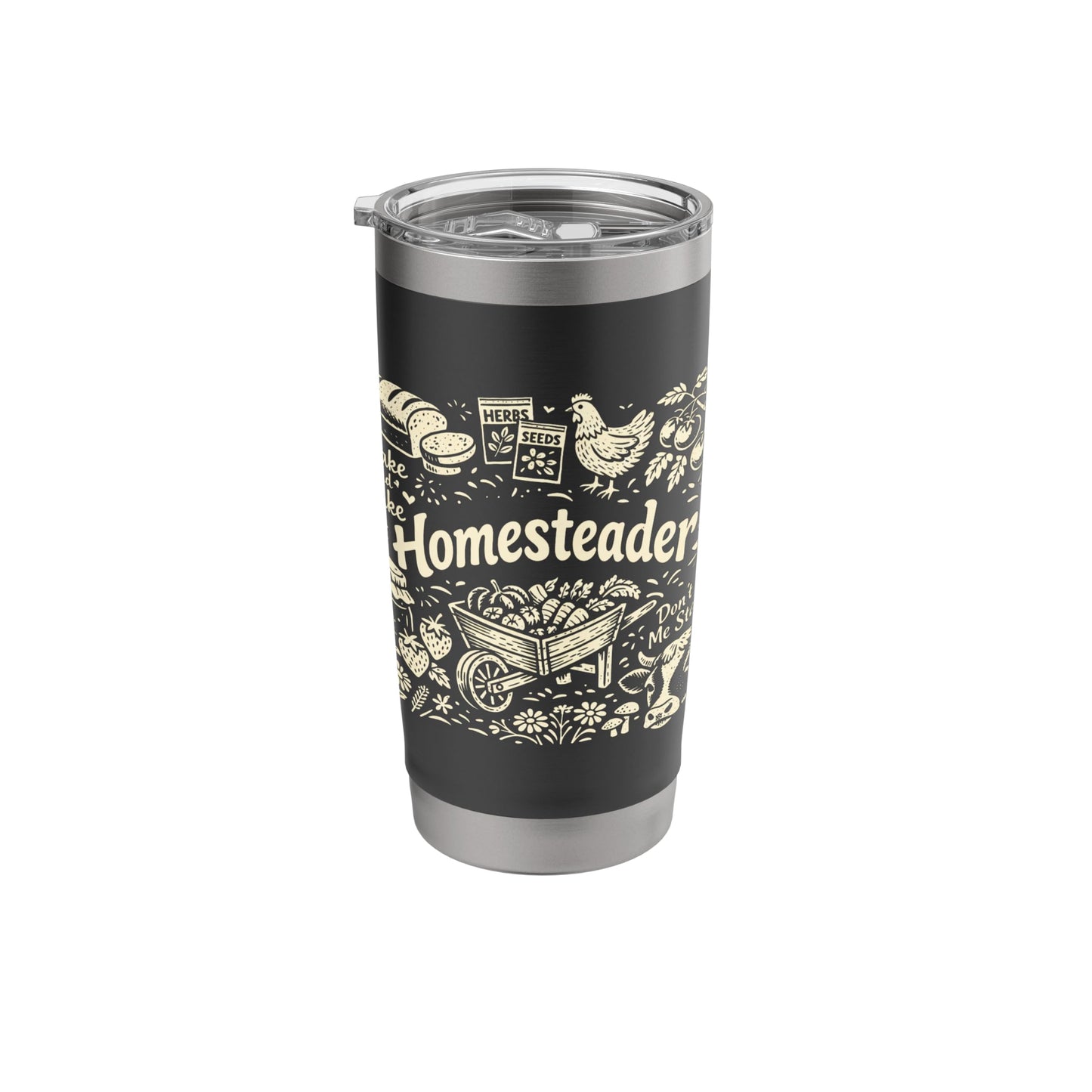 Homesteader Retro Farm Wheelbarrow & Garden Icons Stainless Steel Insulated Tumbler